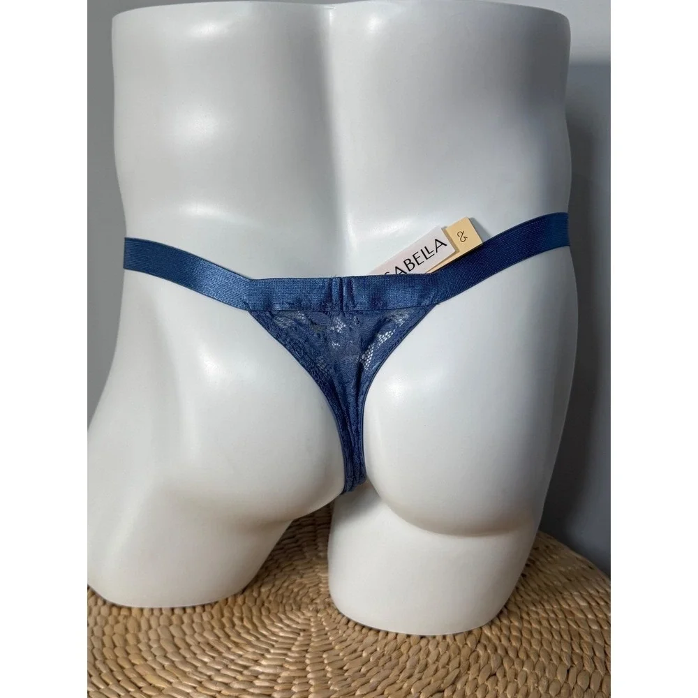 Cosabella Never Say Never‎ Sheer Lace Men's Thong Blue NWT L